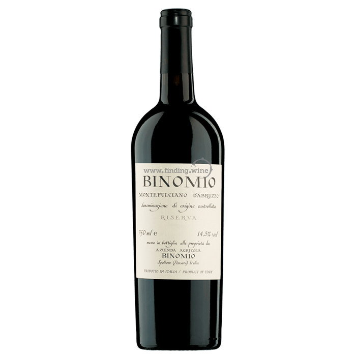The winery name is Binomio - 2016 - Montepulciano d'Abruzzo Riserva - 750 ml.