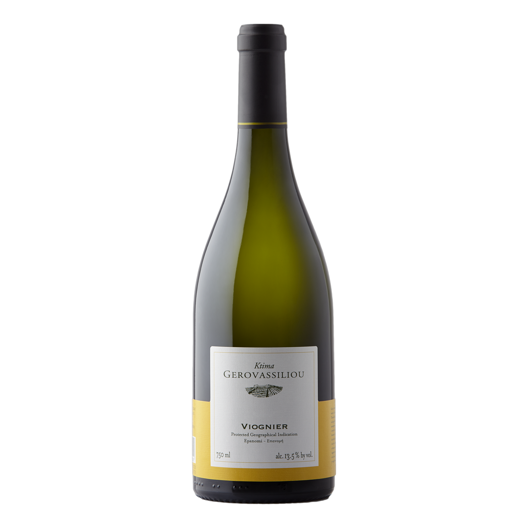 Bottle of Gerovassiliou Viognier 2023 white wine from Epanomi, Greece, 750 ml.